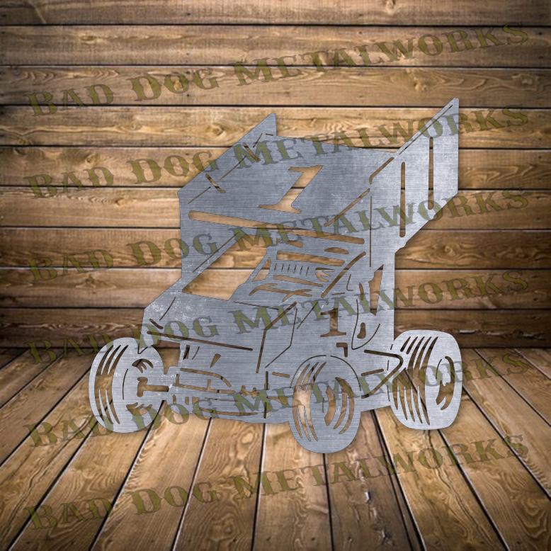 Sprint Car with Wings - Dxf and Svg