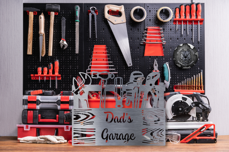 Dad's Garage Toolbox - Metal Man Cave Decor