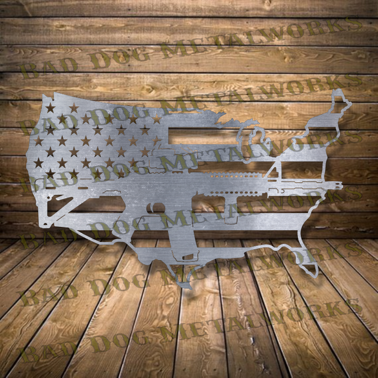 Rifle US Outline - Dxf and Svg