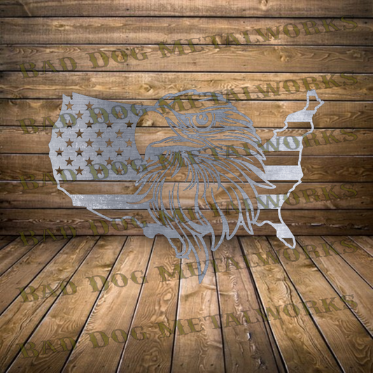USA Outline Eagle - Dxf and Svg
