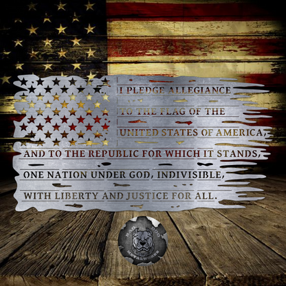 Pledge of Allegiance Tattered Flag