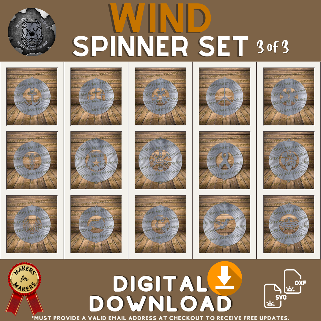 Wind Spinner Set 3 - Svg and Dxf