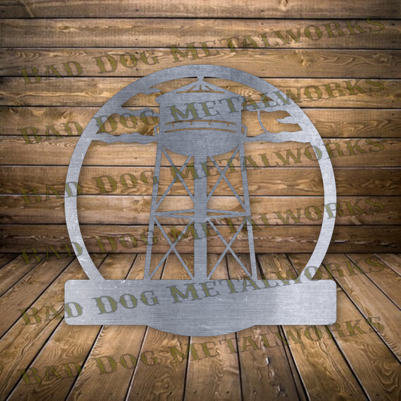 Water Tower Monogram - Dxf and Svg