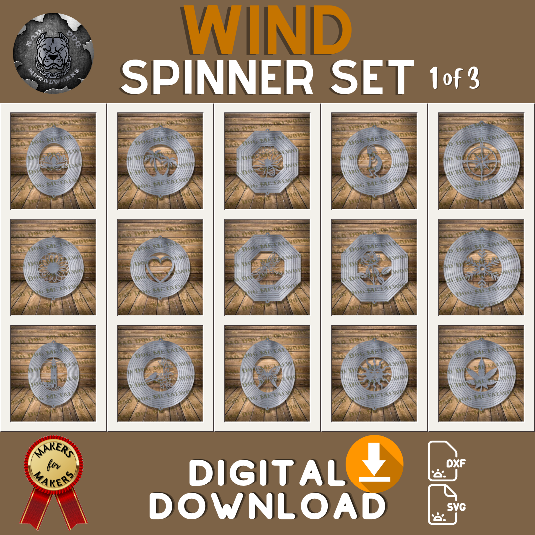 Wind Spinner Set - Svg and Dxf