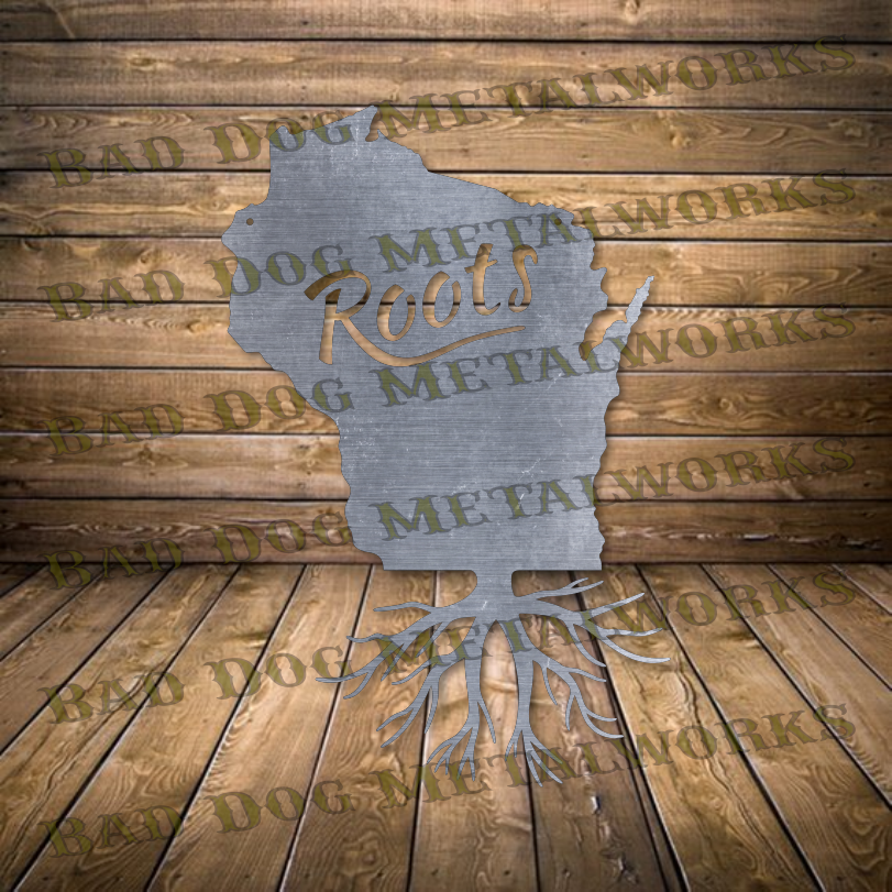 Wisconsin Roots Vector Image Wisconsin Roots - Dxf and Svg – Bad Dog Metalworks