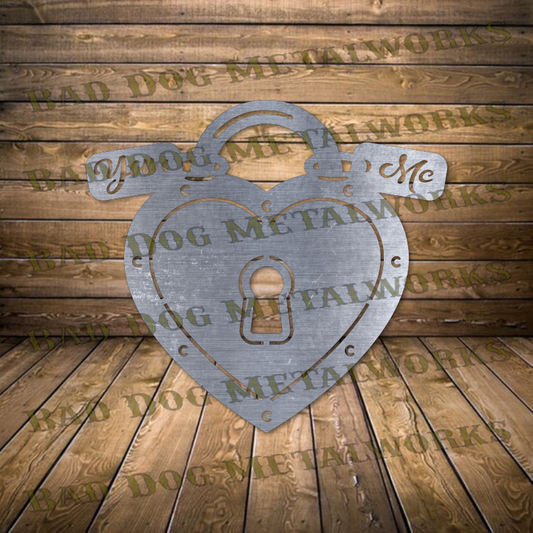 You and Me Heart Lock - Dxf and Svg