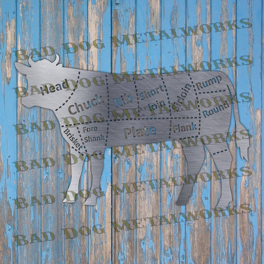 Beef Cuts Butcher's Diagram - Dxf and Svg