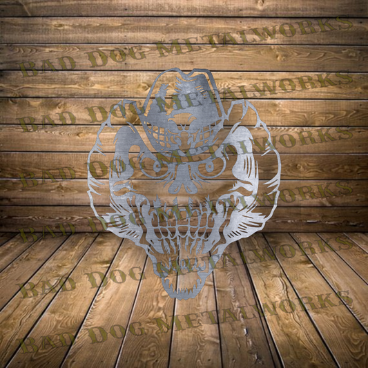 Outlaw Cowboy Skull - Dxf and Svg