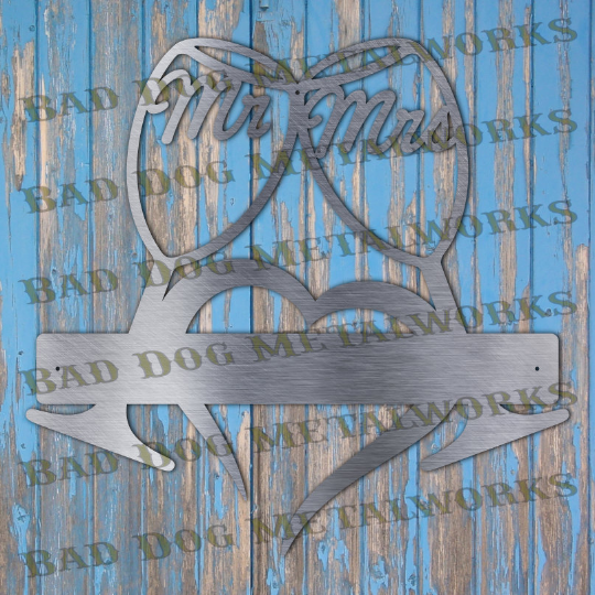 Mr. & Mrs. Wine Glass Monogram - Dxf and Svg