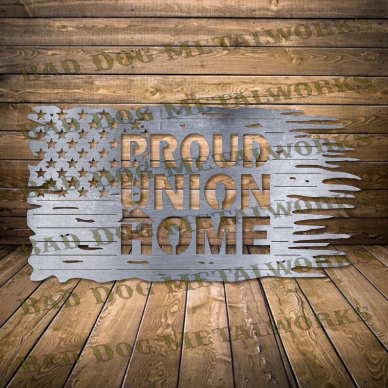 Proud Union Home Tattered Flag - Dxf and Svg