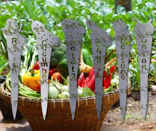 Vegetable Garden Stakes (FULL SET) - Dxf and Svg